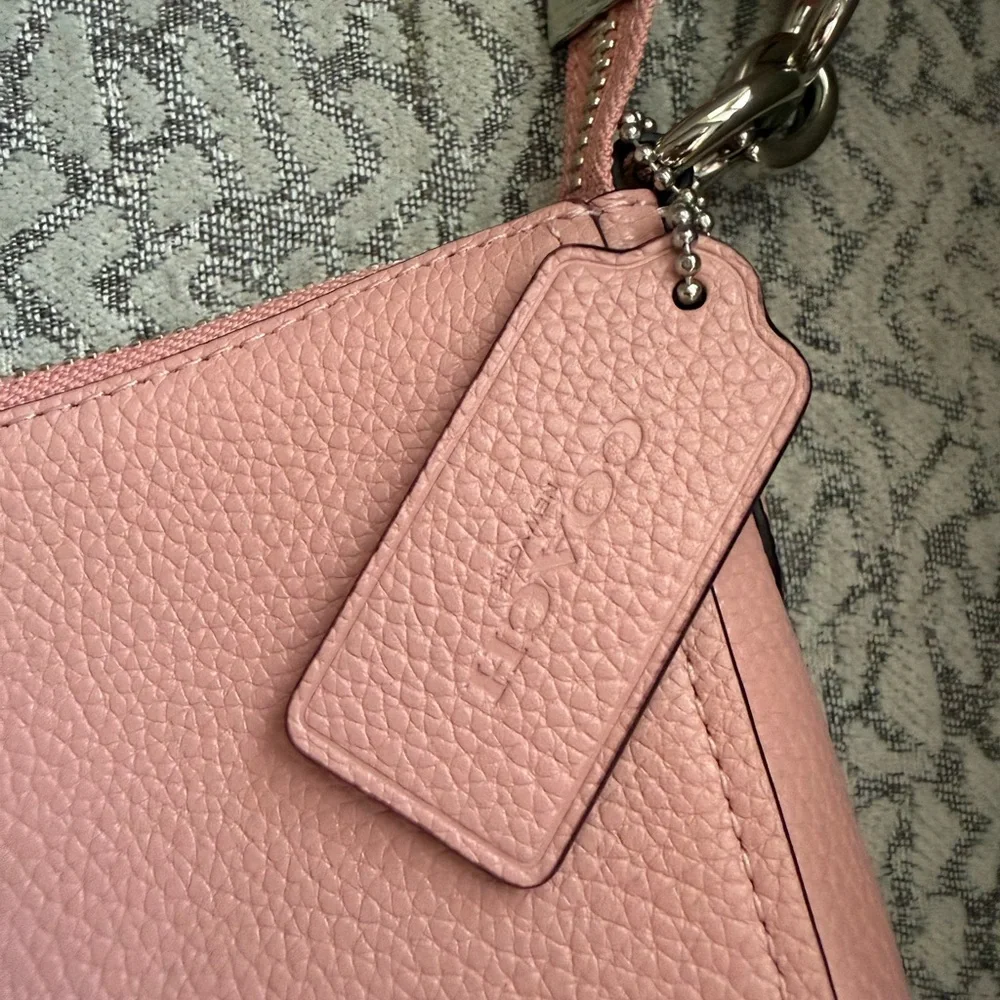 Coach Chelsea Pink Pebble Leather Shoulder / Crossbody Bag with Silver Hardware